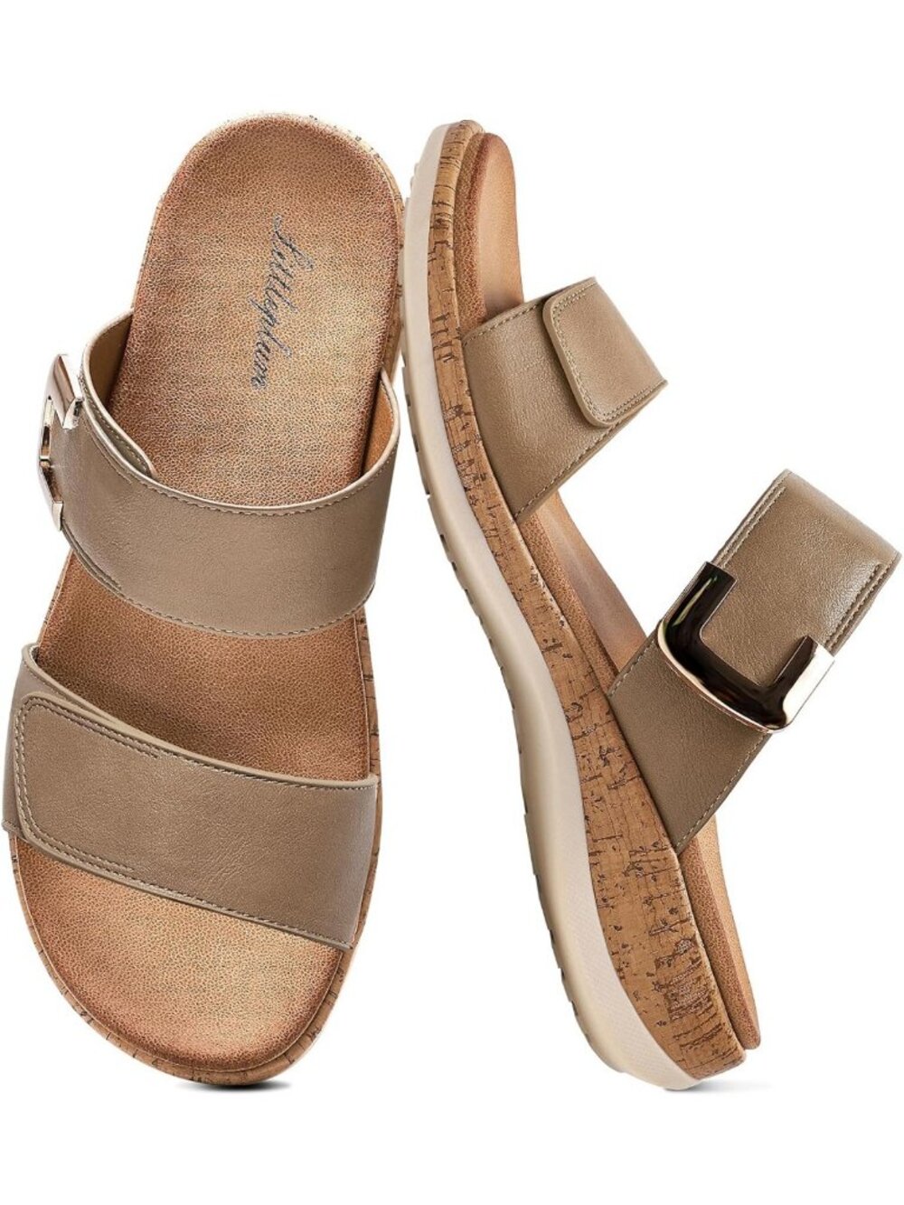 Comfy Open Toe Slides with Arch Support - Soft Cushion Summer Sandals for Travel